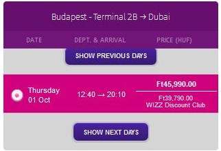 Budapešť - Dubaj BUD-DWC