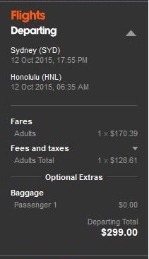 Sydney - Honolulu SYD-HNL