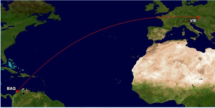 Viedeň - Barranquilla VIE-BAQ