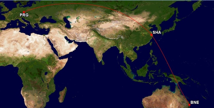 Praha - Brisbane PRG-BNE