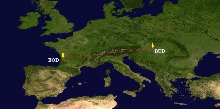 Budapešť – Bordeaux BUD-BOD