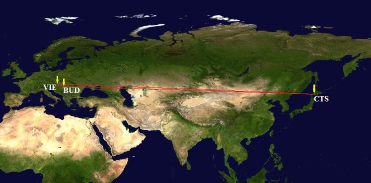 Budapešť - Sapporo - Viedeň BUD-CTS-VIE