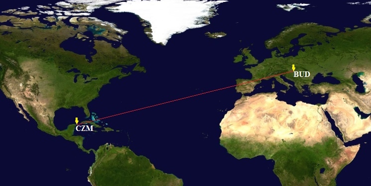 Budapešť - Cozumel BUD-CZM