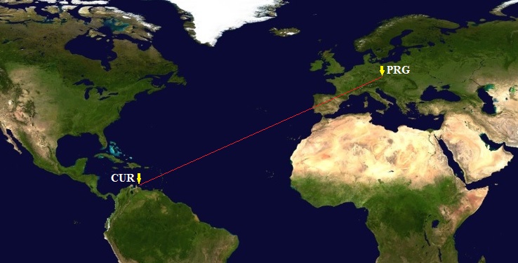 Praha - Curaçao PRG-CUR