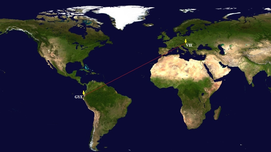 Viedeň – Guayaquil VIE-GYE