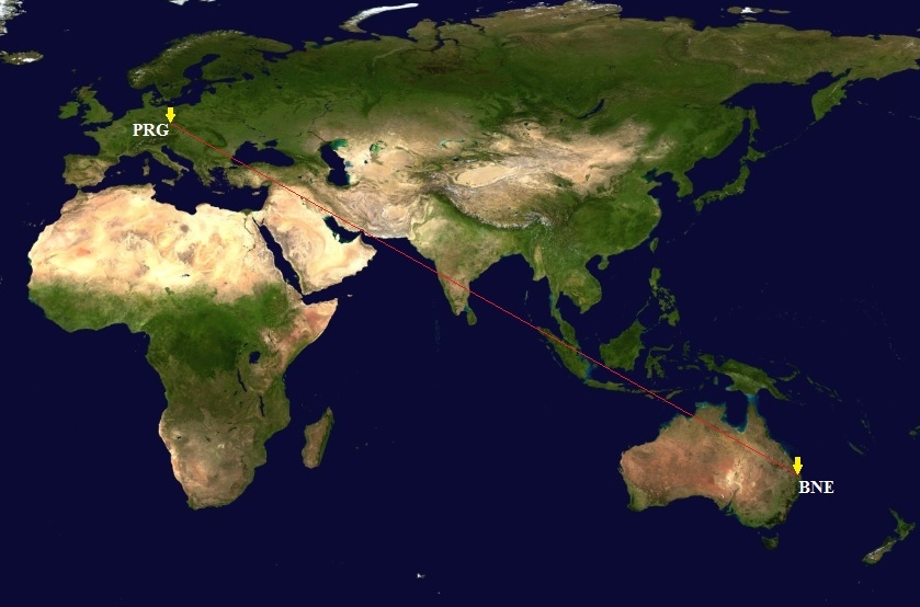 Praha - Brisbane PRG-BNE