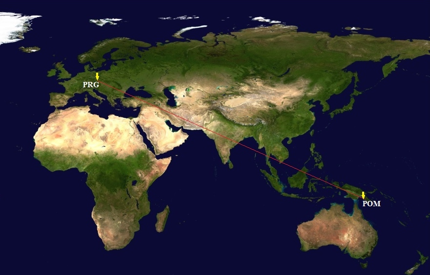 Praha – Port Moresby PRG-POM
