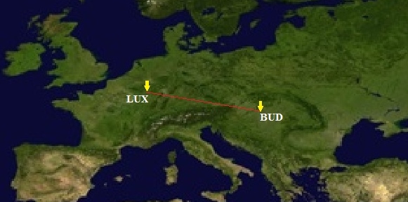Budapešť – Luxemburg BUD-LUX