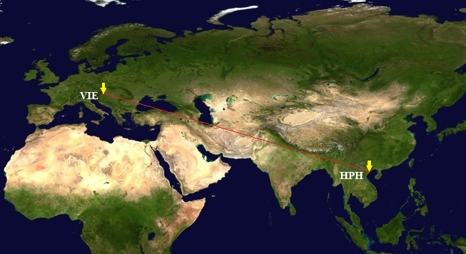 Viedeň – Haiphong VIE-HPH