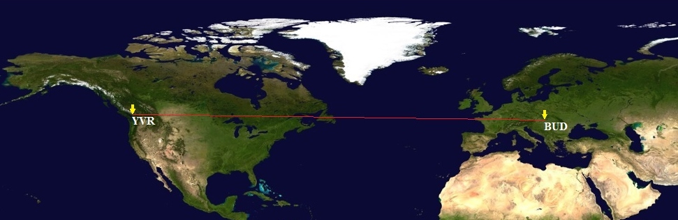 Budapešť - Vancouver BUD-YVR