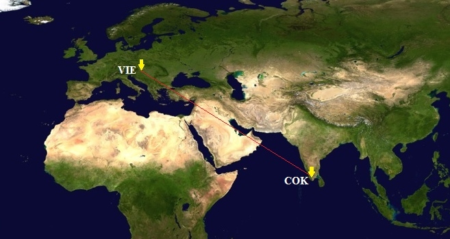 Viedeň – Kochi VIE-COK