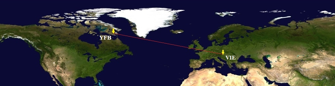 Viedeň – Iqaluit VIE-YFB