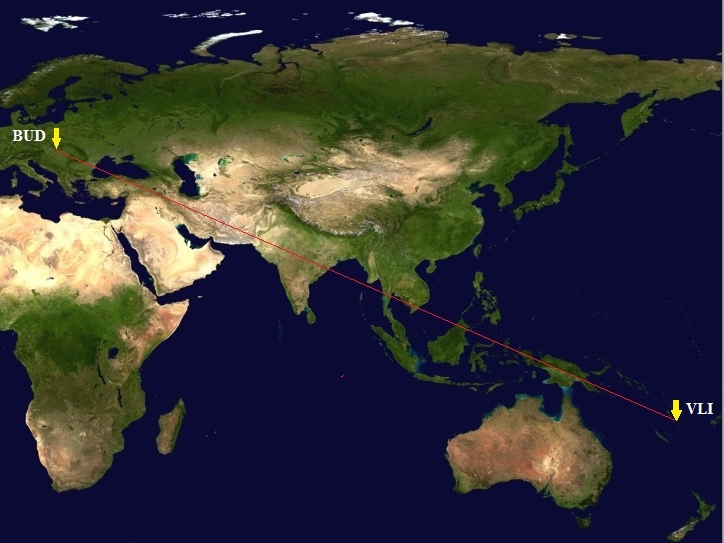 Budapešť – Viedeň – Port Vila BUD-VLI